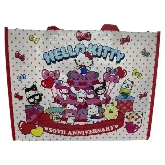 Hello Kitty Sanrio Kawaii Tote Bag 50th Anniversary Limited Edition Design Japan - Picture 1 of 5